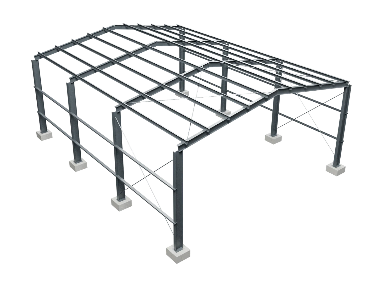A technical view of a steel structure built from IPE and HEA sections.